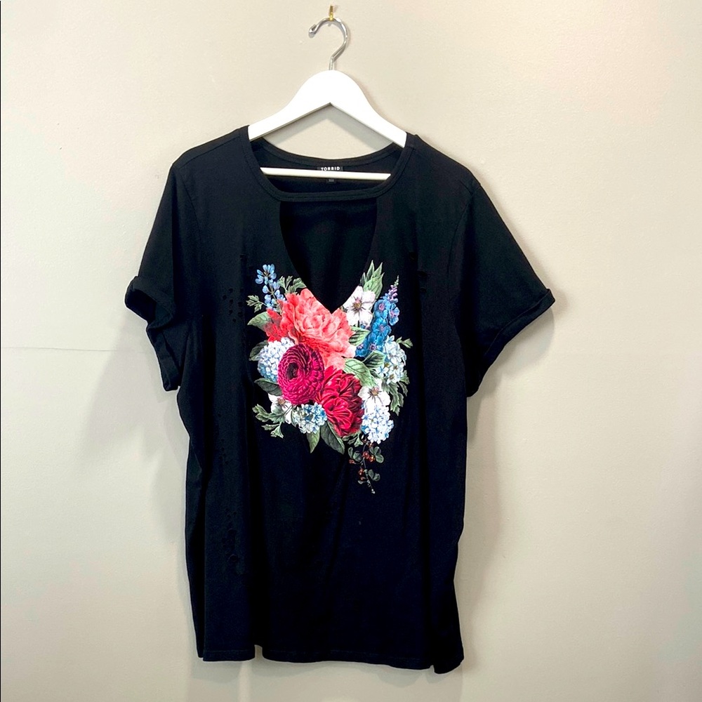 Torrid Floral Burnout T-shirt
